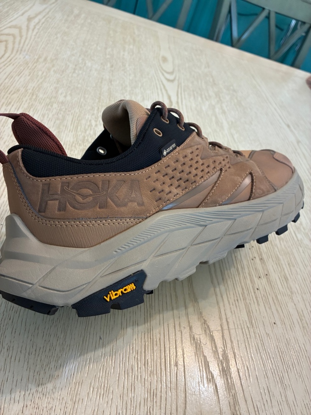 Men’s Hoka Anacapa Low GTX Hiking Sneaker Shoes (Brown/Tan/Black) - Picture 15 of 16